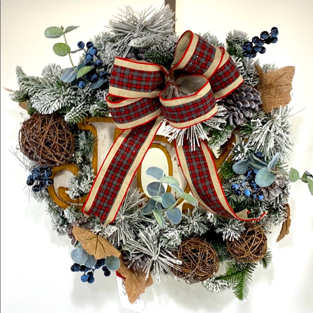 24” Joy Christmas Wreath